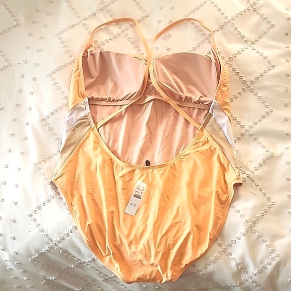NWT J.Crew Orange Side Stripe Swimsuit one piece size 20 - Picture 4 of 4
